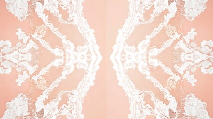 Fototapeta premium Peach background,lace pattern, symmetry, texture, design
