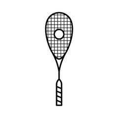 Squash Racket Line Art Sport Icon Design