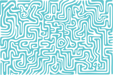 Fototapeta premium Abstract maze design with flowing lines in a light blue color scheme for creative projects