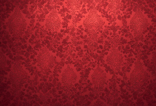 pattern damask wallpaper red vintage floral flower repetitive background retro royals classic decorative art antique revival fabric textile texture ornamental baroque tapestry paper ornament design