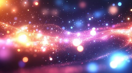 Colorful Swirling Lights and Sparkles Creating a Dreamy Abstract Background