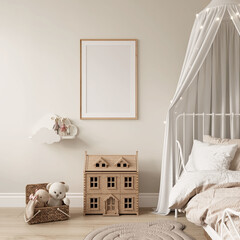 Mockup Kids Room, Baby Room Mockup, Wall Art Frames, Kids Bedroom Artwork and Prints, Realistic Kids Room Interior, Frames Kids Wall Poster, Nursery Wall Art