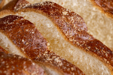 a soft loaf of wheat flour on the table