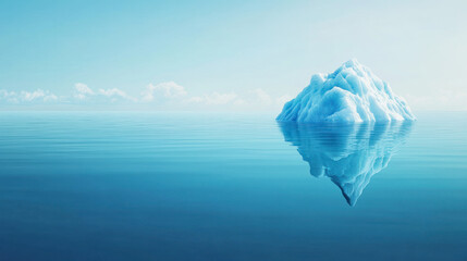 Fototapeta premium Impressive iceberg floating in calm blue waters under clear sky