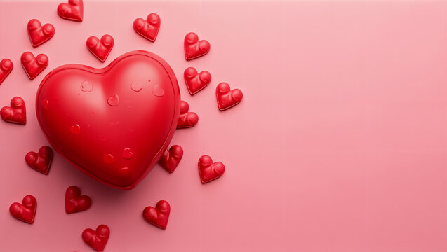 Fondo rojo rosado de corazones para el D&iacute;a de San Valent&iacute;n, el D&iacute;a del amor y la Amistad