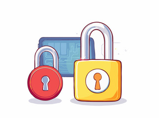 Digital Lock and Key: Cybersecurity Concept