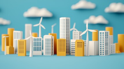 Innovative Paper Cut Representation of Corporate Investment in Urban Renewable Energy