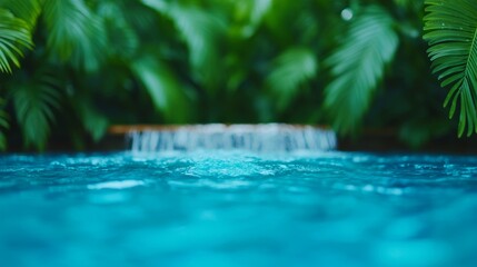 Tranquil Japanese Garden with Small Waterfall and Lush Green Foliage