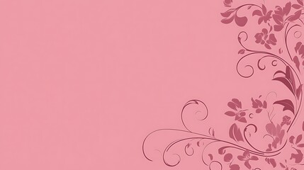 Pink floral design, corner border