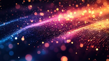 Abstract colorful particles wave background