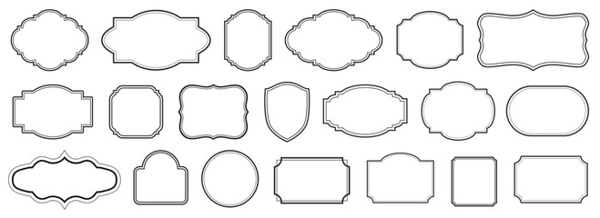 Ornamental label frames. Old ornate emblem. Decorative sticker and retro badge. Vector Vintage Frame Set..eps © terentyevner55