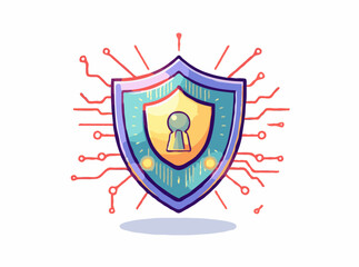 Binary Shield: Cybersecurity Symbol Vector Design