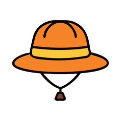 Safari Hat Camping Gear Illustration