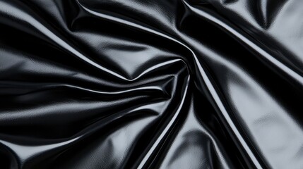 Black fabric texture, draped folds, studio shot, background, design
