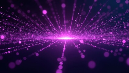 Fototapeta premium Vibrant Purple Light Streaks Extend From the Center, Creating a Dynamic and Futuristic Atmosphere
