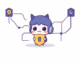 Hack-proof Network: Cybersecurity Vector Illustration