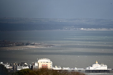 aerial view of Eastbourne seafront and pier