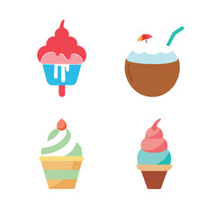 Ice cream vector icon bundle  art illustration