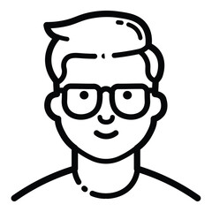 Modern Man Outline Icon Isolated On White Background