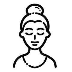 Elegant Woman Outline Icon Isolated On White Background