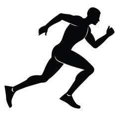 Silhouette of a Person Running in a Dynamic Pose