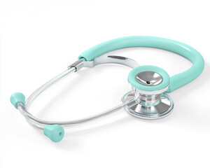 Professional medical stethoscope featuring turquoise tubing and silver chest piece, healthcare and diagnostic equipment