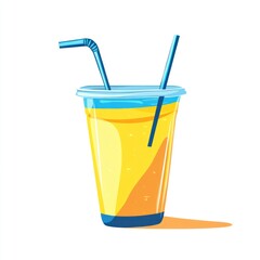 Refreshing drink with straws, indoors, used for beverage advertising