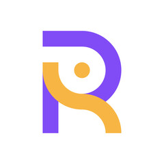 Letter R people creative colorful logo design