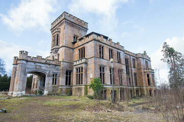 Birkwood Castle, also known as Birkwood House, an abandoned Gothic country house situated in Lesmahagow, South Lanarkshire, Scotland used as an hospital until 2005, left empty since. 
