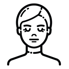 Short Hair Person Outline Icon Isolated On White Background