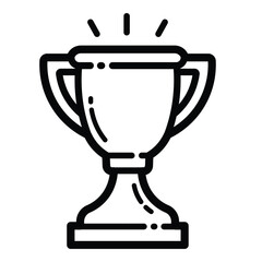 Winner Trophy Outline Icon Isolated On White Background
