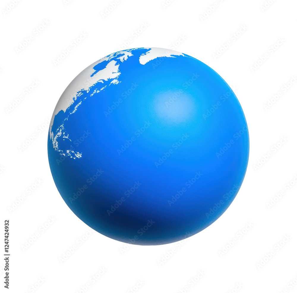 Fototapete global blue earth sphere computer graphics digital isolated on transparent background
