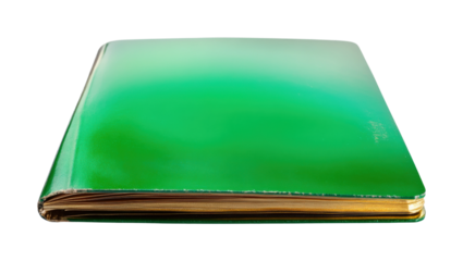 Professional document storage in green binder setup isolated on transparent background
