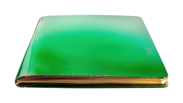 Professional document storage in green binder setup isolated on transparent background
