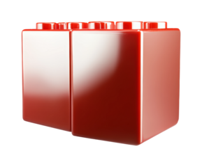 Building fun with red blocks playroom toy isolated on transparent background