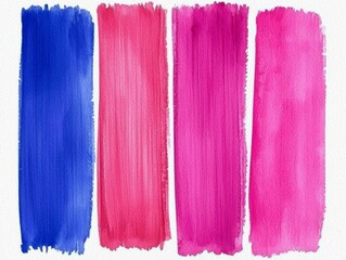 Naklejka premium Colorful Watercolor Strokes in Blue and Pink Shades for Artistic Backgrounds