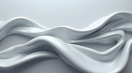 Obraz premium Abstract White Silk Fabric Background: Smooth Satin Texture, Elegant Drapery Waves, Modern Minimalist Design, Soft Light, Luxury Textile Art