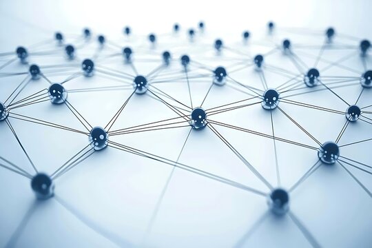 Abstract network connection with dots and lines, representing modern AI technology and digital networks in a minimalistic