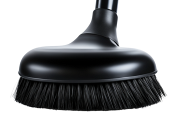 Cleaning action with black brush indoor setting isolated on transparent background
