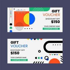 Colorful gift voucher horizontal banners