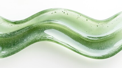 A wavy green glass dish, showcasing a smooth and artistic design for decorative use.