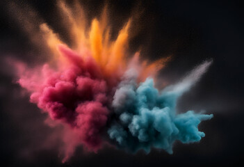 abstract background powder colored dust splatted black explosion galaxy space star nebula light supernova universe cosmos science big bang astronomy fiction sky fractal cloud night mystical pattern