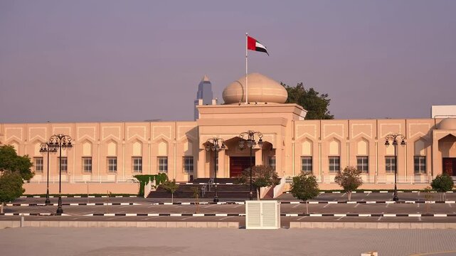 Palace of Sheikh Hamdan bin Rashid Al Maktoum in Dubai. Popular tourist destination, iconic arabic tourism landmark in UEA. 