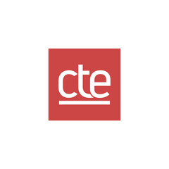 CTE Letter logo design emphasizes a corporate and modern typographic style for a high-tech brand identity corporate image editable vector.