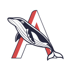 vector illustration of a Whal
