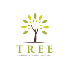 Obraz premium Tree logo design showcases a simple yet powerful representation of nature and sustainability, ideal for eco-conscious brands, brand identity corporate image editable vector.
