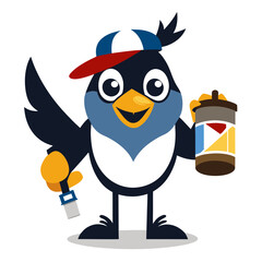 Finch Bird Vector Illustration – Cartoon, Clipart & Line Art on White Background, High-quality finch bird vector illustration, perfect for clipart, cartoons, line art, and digital designs.