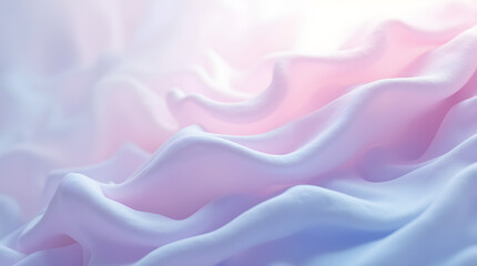 Obraz premium Gentle Dreamy Pastel Pink and Blue Fabric Texture - Soft Smooth Silk Waves Abstract Background