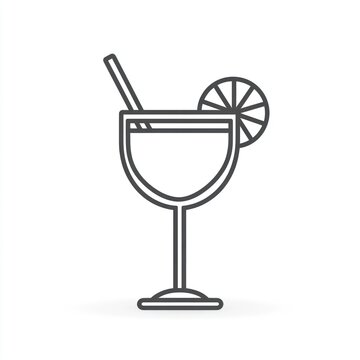 recommend clip art: Cocktail glass with straw and lime slice, isolated, for menu/poster