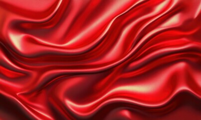 Obraz premium Glossy red silk fabric cascading in smooth folds, creating a rich and luxurious texture under soft lighting